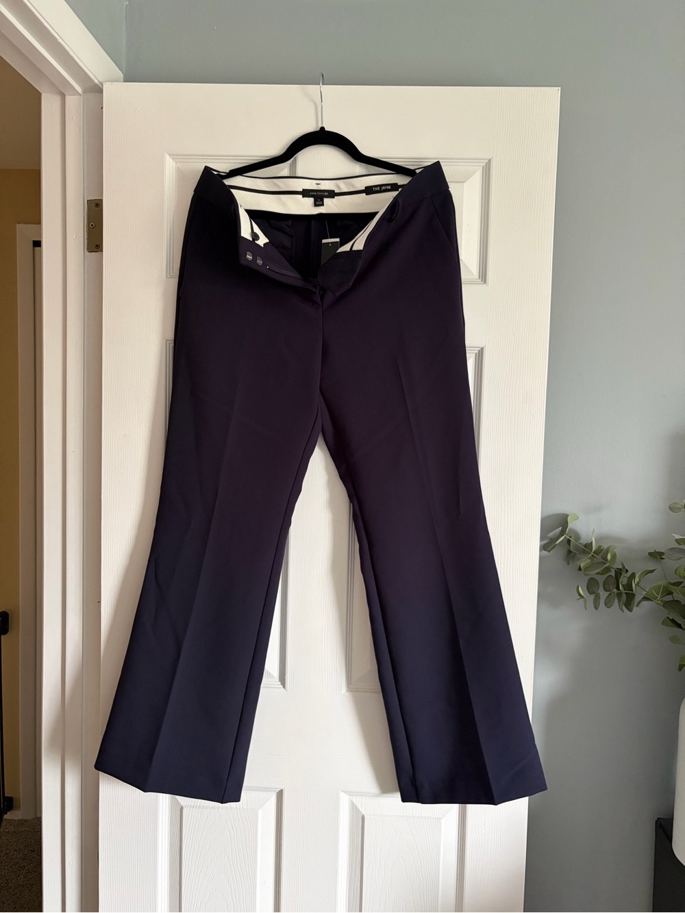 Ann Taylor Dark Navy Wide-Leg Dress Pants